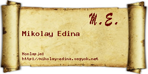 Mikolay Edina névjegykártya