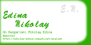 edina mikolay business card